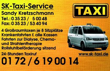 Taxi Coswig Telefon - SK-Taxi-Service, Sandy Kretzschmann  - 01640 Coswig, Sachsen - Deutschland  - Taxi Coswi Telefon 0172-619 0014